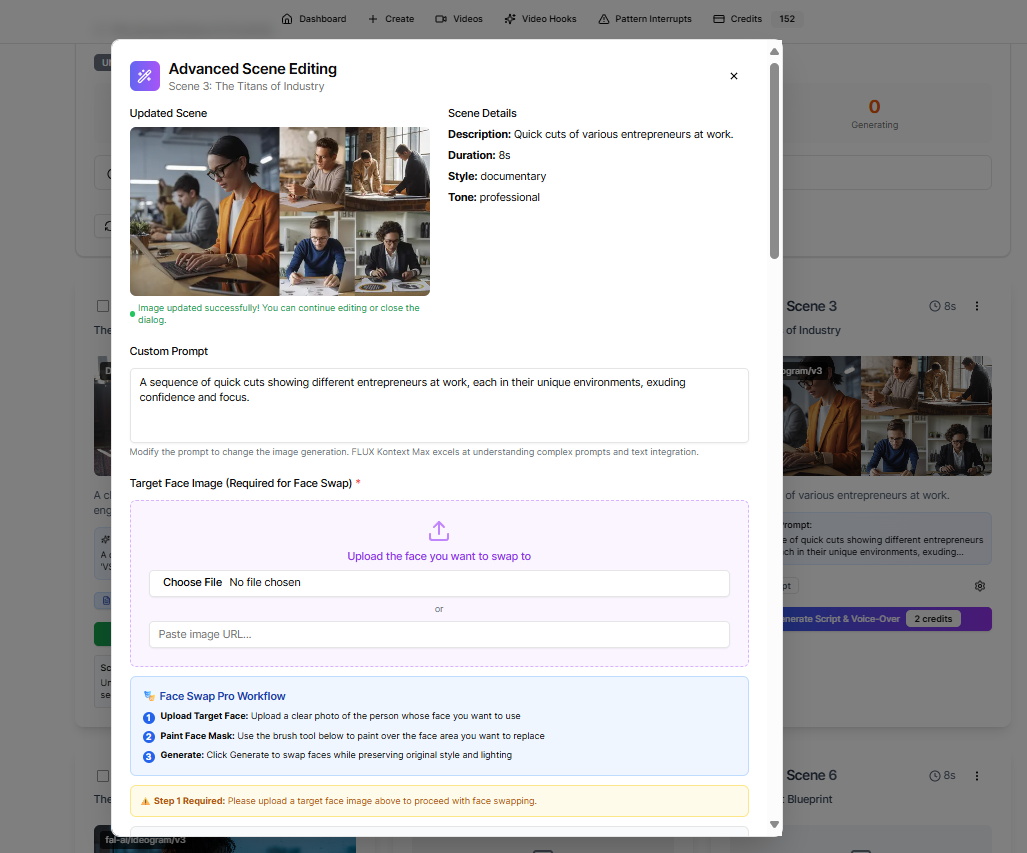 Advanced Scene Editing Interface - Story Flow AI Professional Image Editing Tools